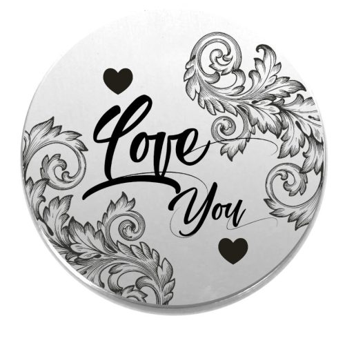 Acél-love-you-kitűző