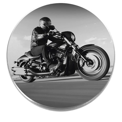 Acél-motoros-kitűző