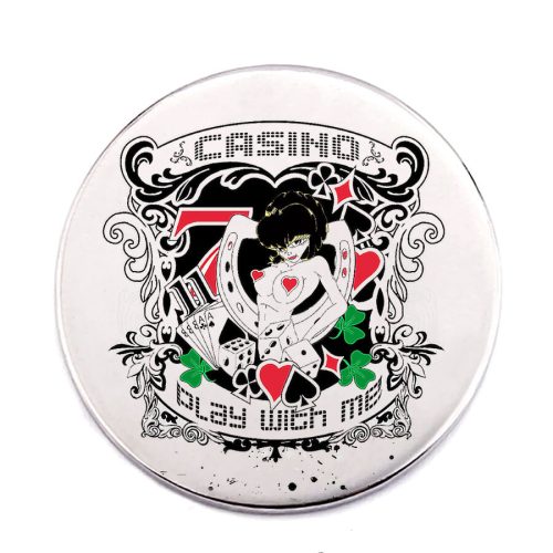 Acél-casino-kitűző