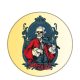 Acél-Mozart-skull-kitűző