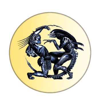 Acél-Alien-vs-Predator-kitűző