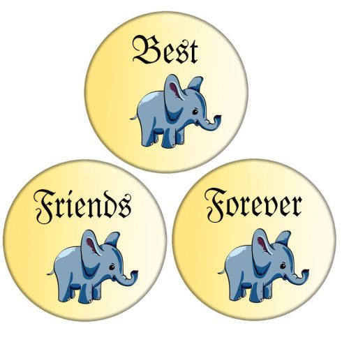 elefántos-best-friends-forever-hármas-kitűző