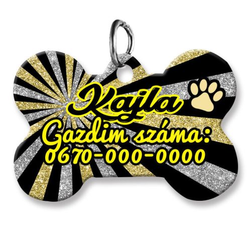 kutyabiléta-fekete-arany-glitteres-mintával-tetszőleges-adatokkal-feliratozható