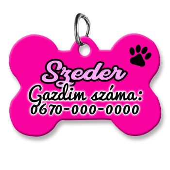 kutyabiléta-csont-alakú-élénkpink-mintával