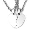 Páros nyaklánc tüköracél fél szívekkel, több méretben