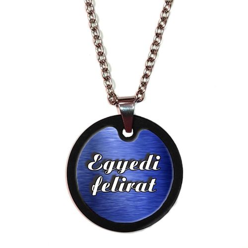 Egyedi feliratos testreszabható nagy medál (3 cm) nyaklánccal 