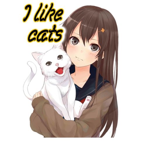Puzzle-anime-lány-cicával