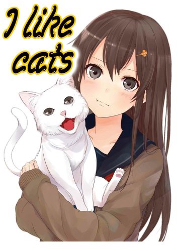Puzzle-anime-lány-cicával