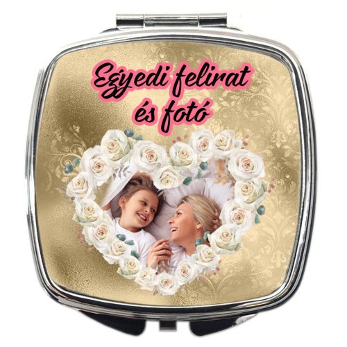 egyedi-fényképes-sminktükör-rózsás-szív-mintás