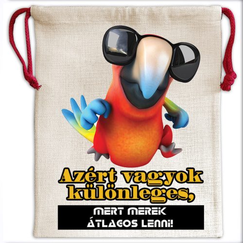 Vászonzsák-táska-azért-vagyok-különleges-mintával 