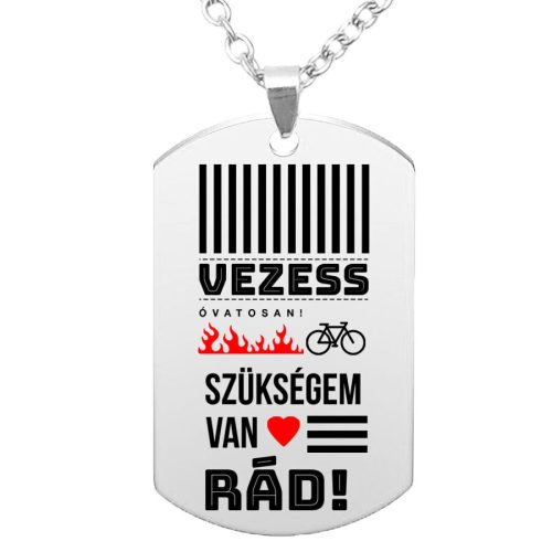vezess-óvatosan-kerékpáros-medál-lánccal-vagy-kulcstartó
