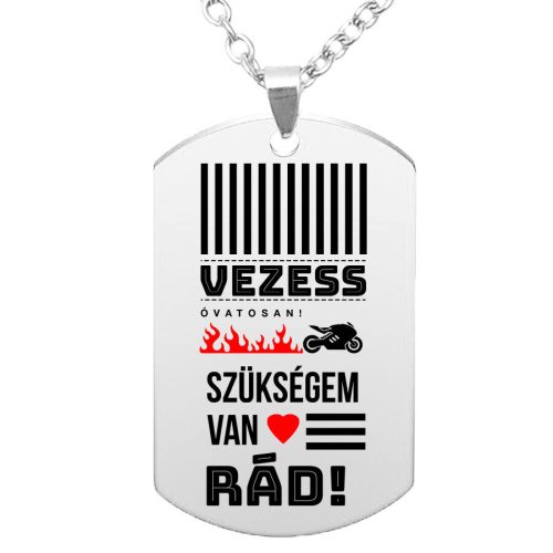 vezess-óvatosan-motoros-medál-lánccal-vagy-kulcstartó