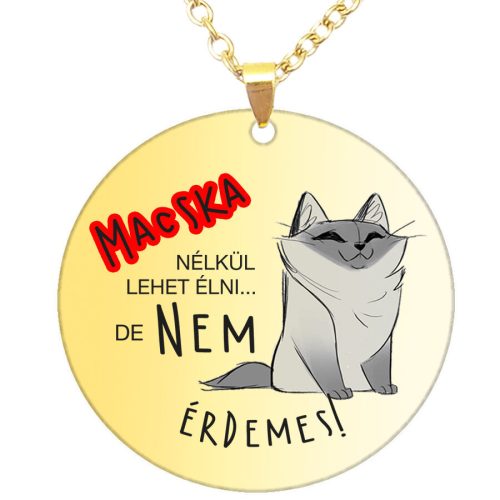 macska-nélkül-élni-medál-lánccal-vagy-kulcstartó