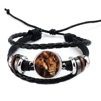 fonott-pu-bőr-uniszex-állítható-lovas-karkötő