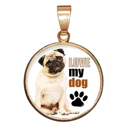 Love my dog-medál-lánccal-vagy-választható-karkötőre-fülbevalóra-kulcstartóra-medál-lánccal-vag
