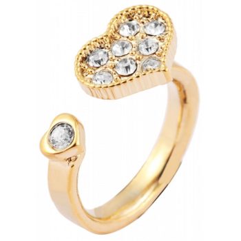 Arany színű állítható méretű szív motívumos gyűrű